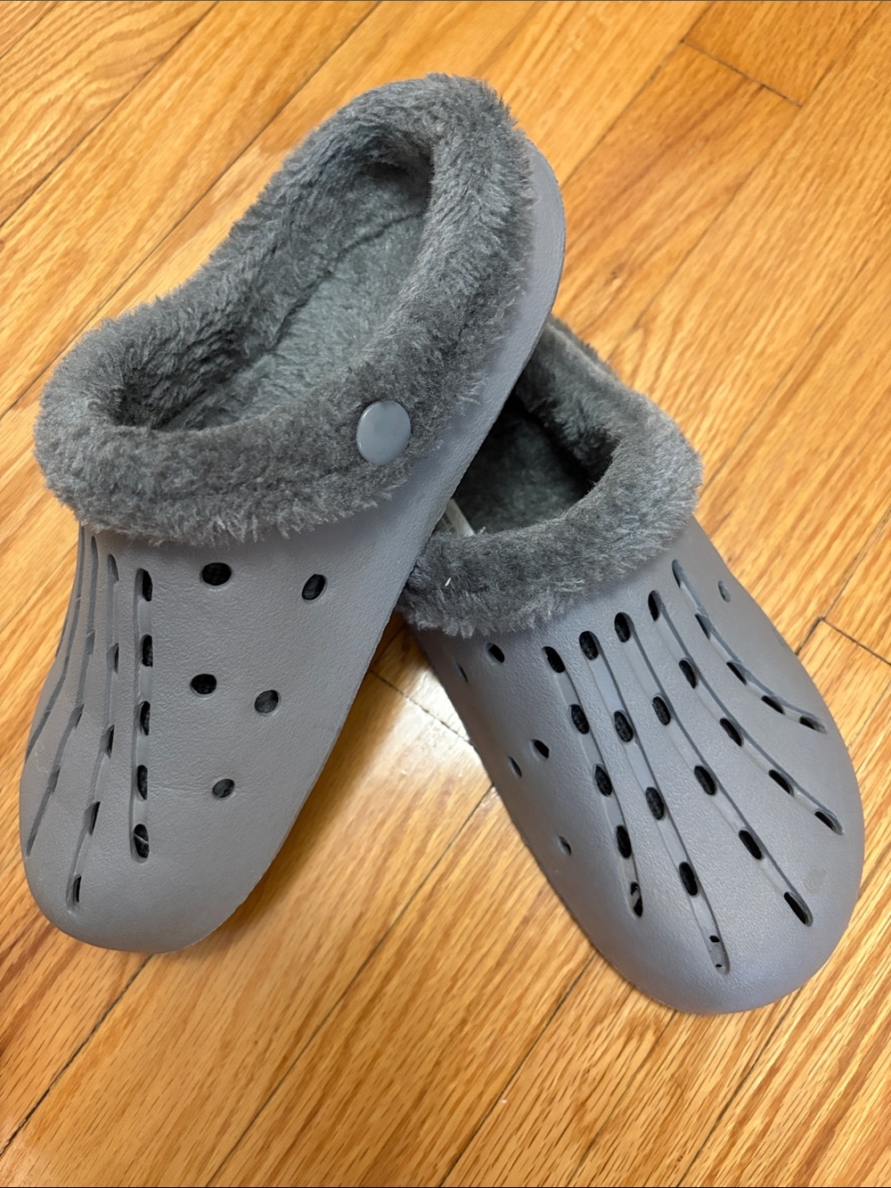just be Gray Faux-Fur Lined Slip-On Moccasins